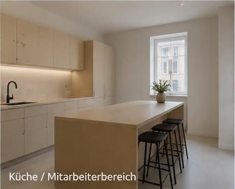 Küche und Mitarbeiterbereich im Studio